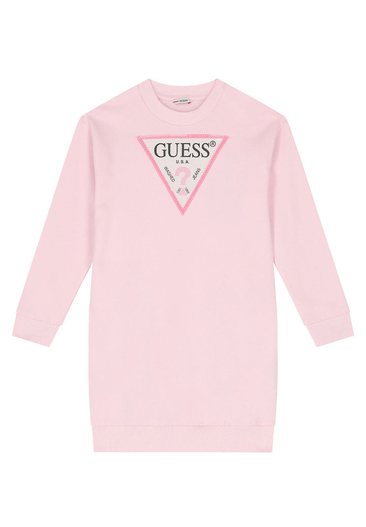 Pink sweatshirt dress for girls