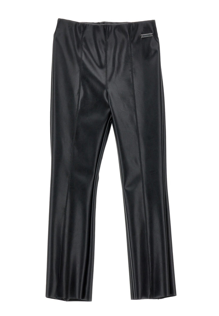Pantalone ecopelle nero per bambina