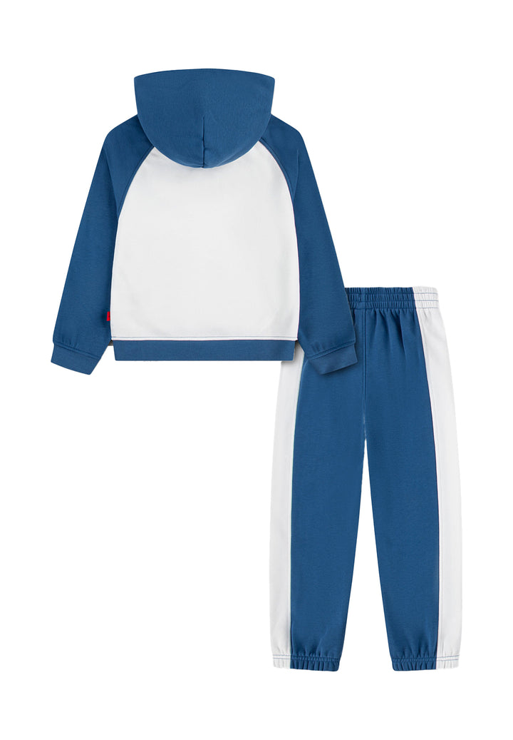 Completo felpa bianco-blu per bambino