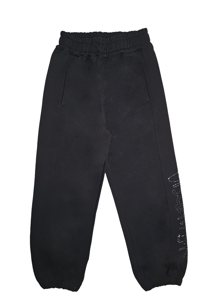 Pantalone felpa nero per bambina