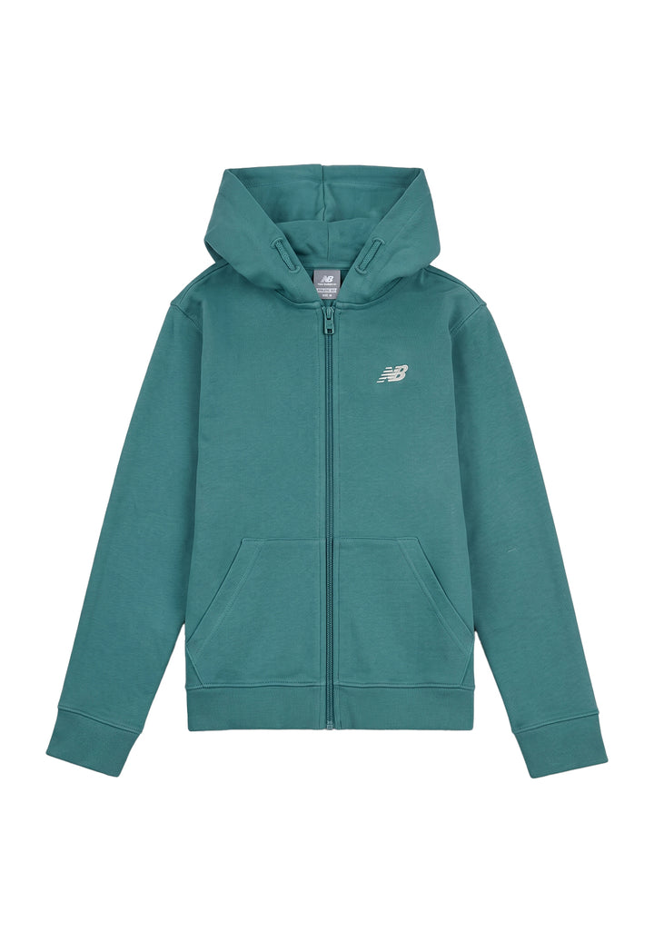 Felpa zip con cappuccio verde per bambino