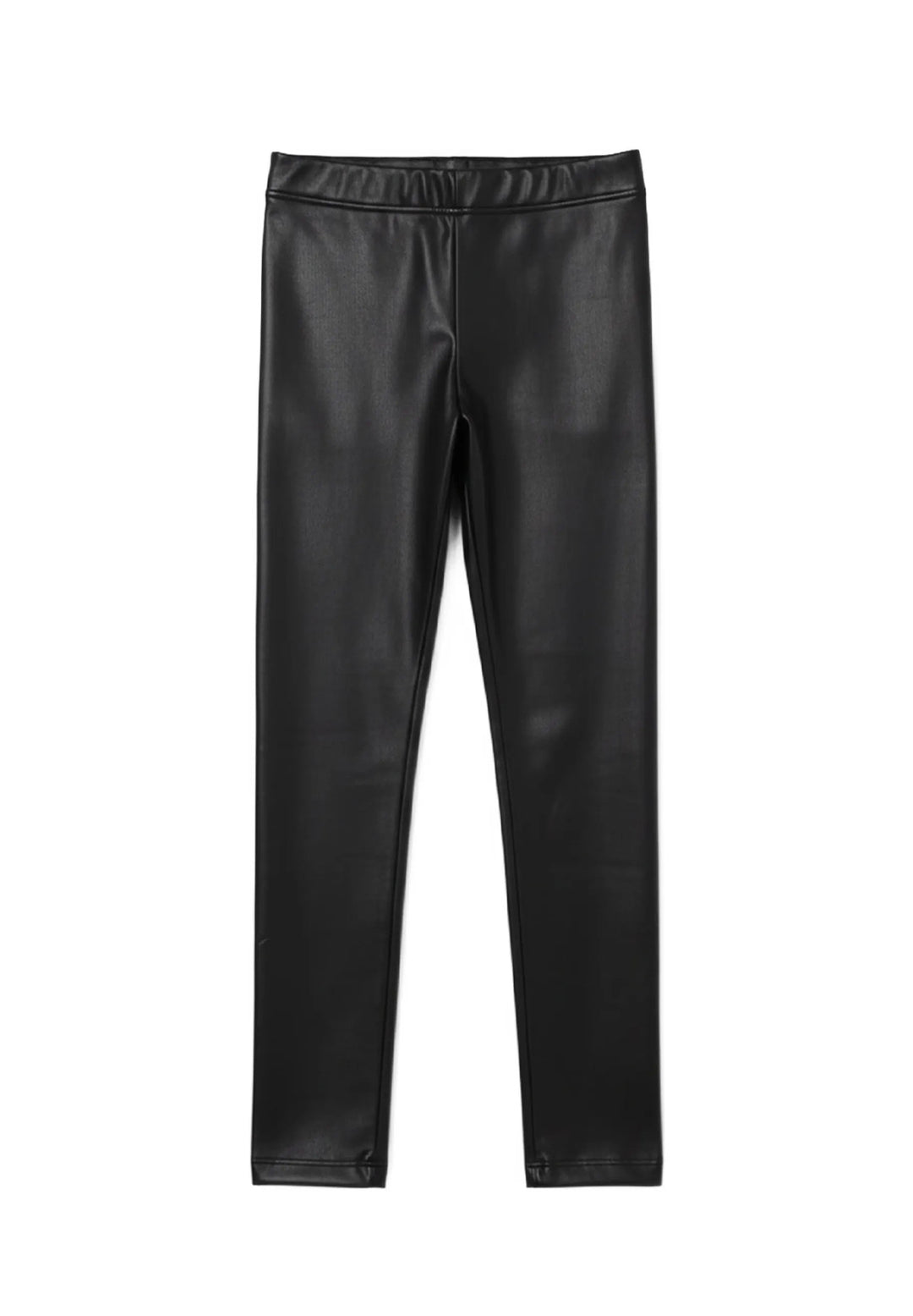 Leggings ecopelle nero per bambina