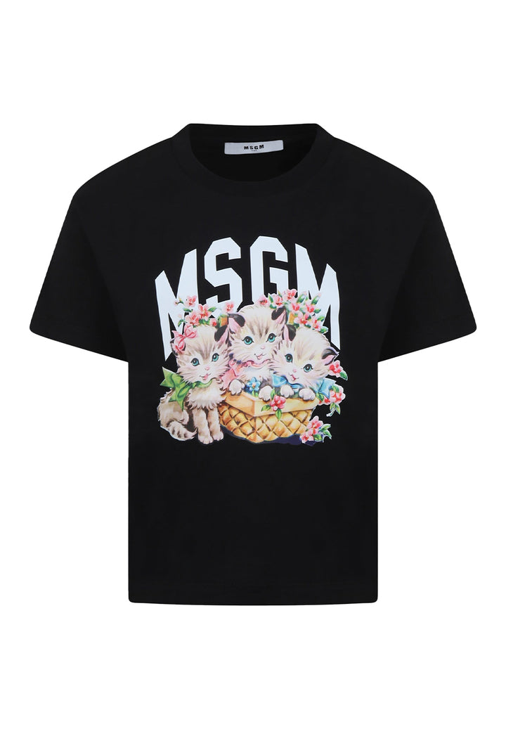 T-shirt nera per bambina