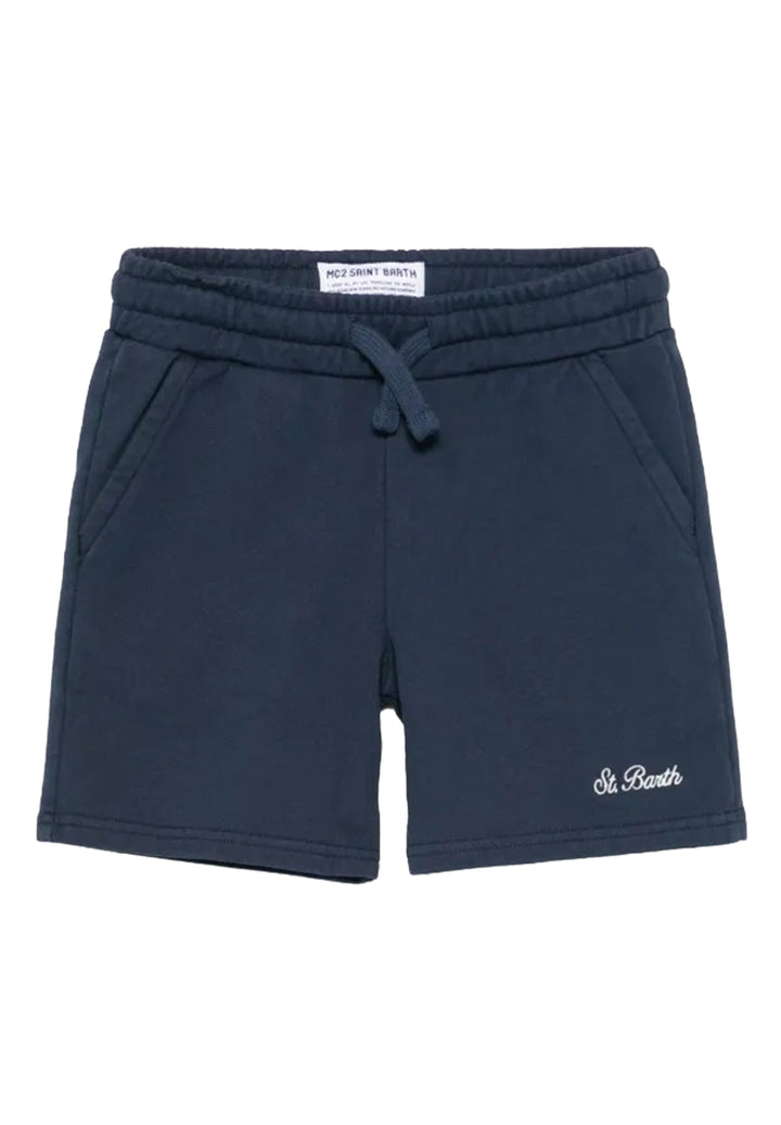 Bermuda felpa blu per neonato