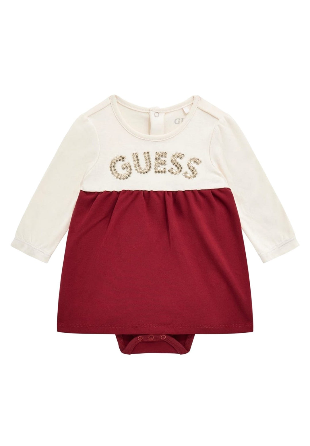 Vestito bianco-rosso per neonata