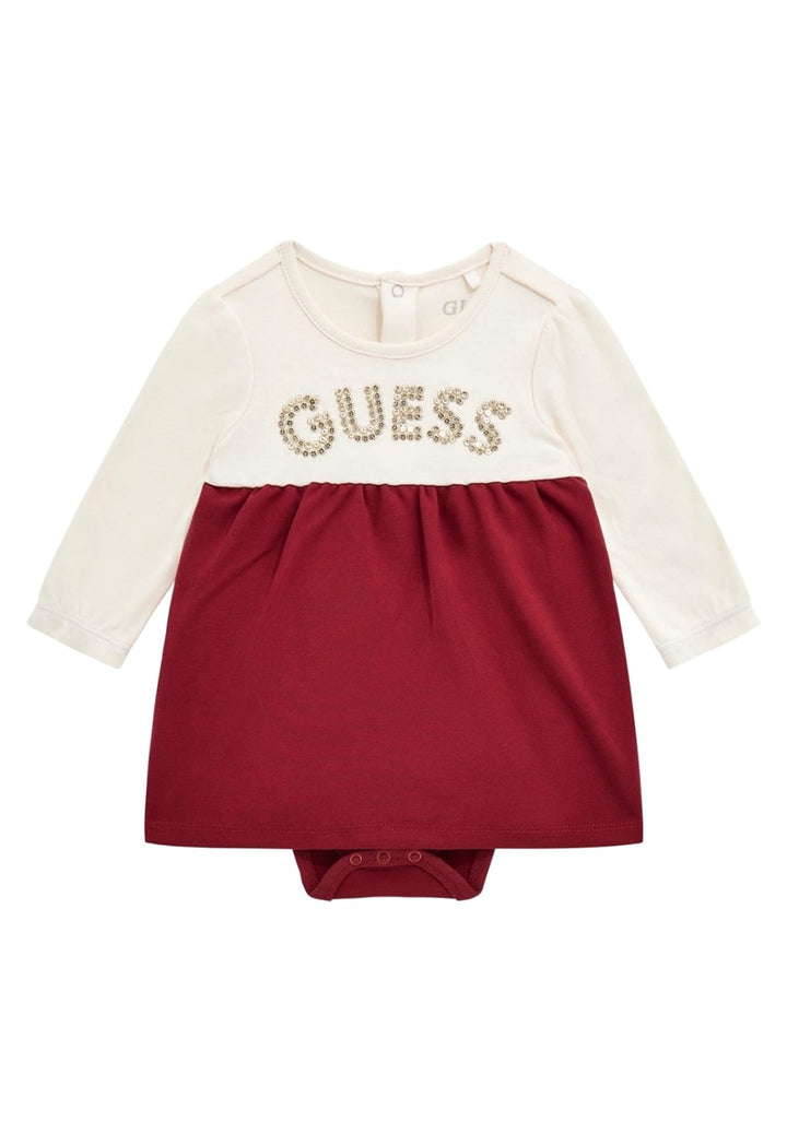 Vestito bianco-rosso per neonata