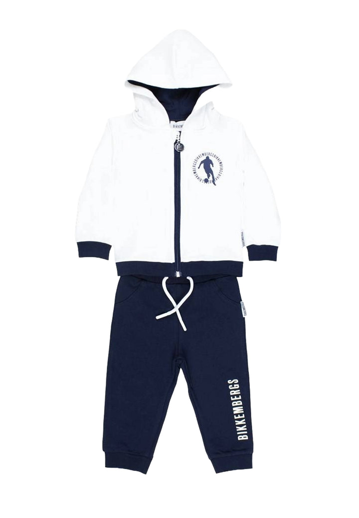 Completo felpa bianco-blu per bambino - Primamoda kids