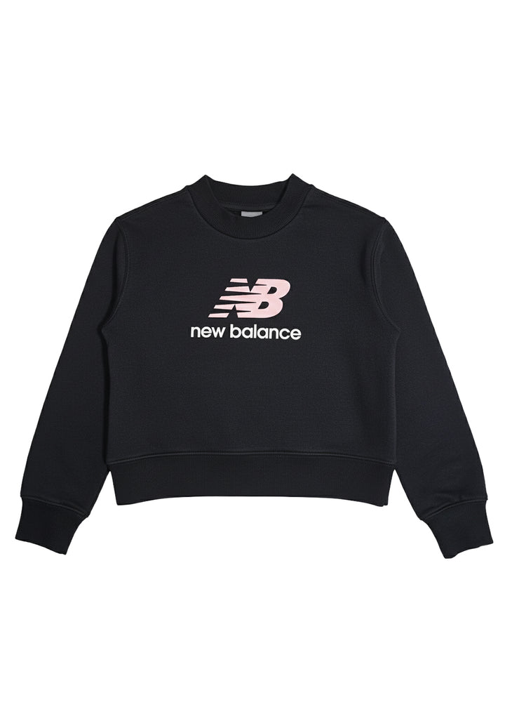 Felpa girocollo nera per bambina