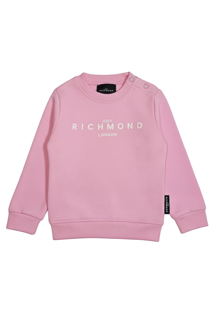 Sweat-shirt rose à col rond pour bébé fille