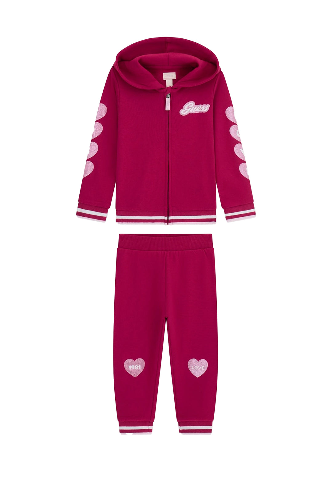 Completo felpa fuxia per bambina