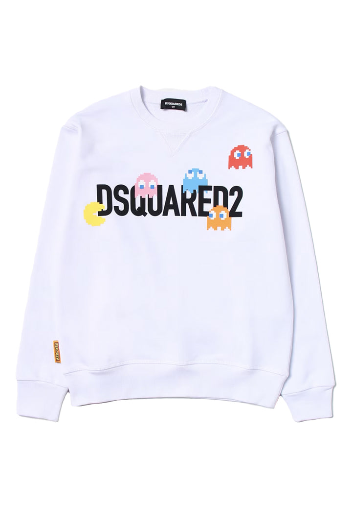 Weißes Sweatshirt mit Rundhalsausschnitt für Jungen