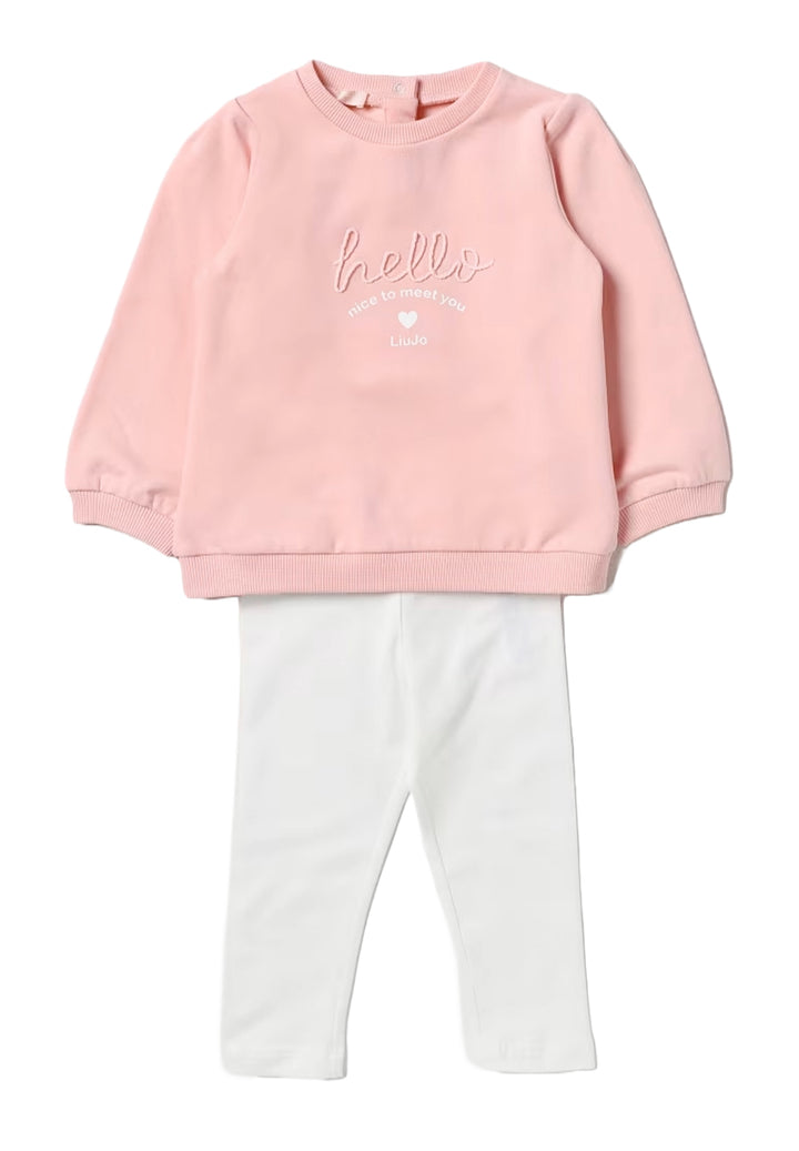 Completo rosa-bianco per neonata