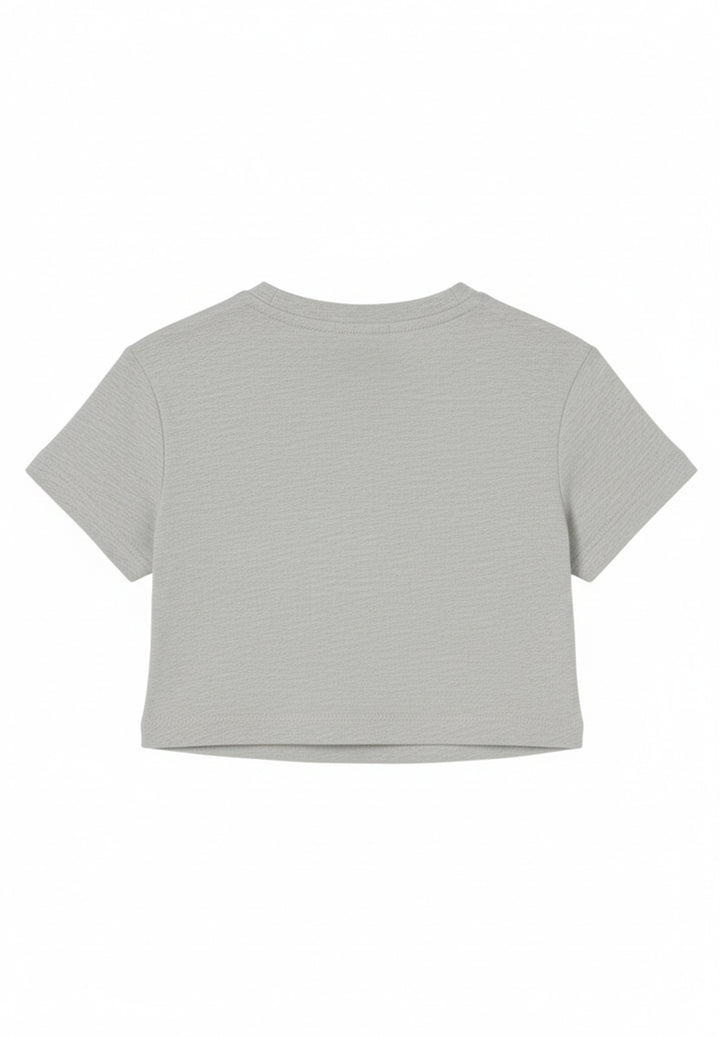 T-shirt grigia per neonata
