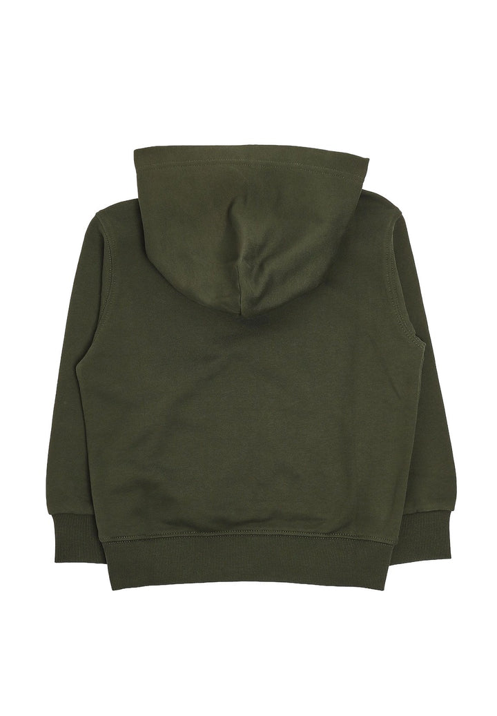Felpa cappuccio verde per bambino