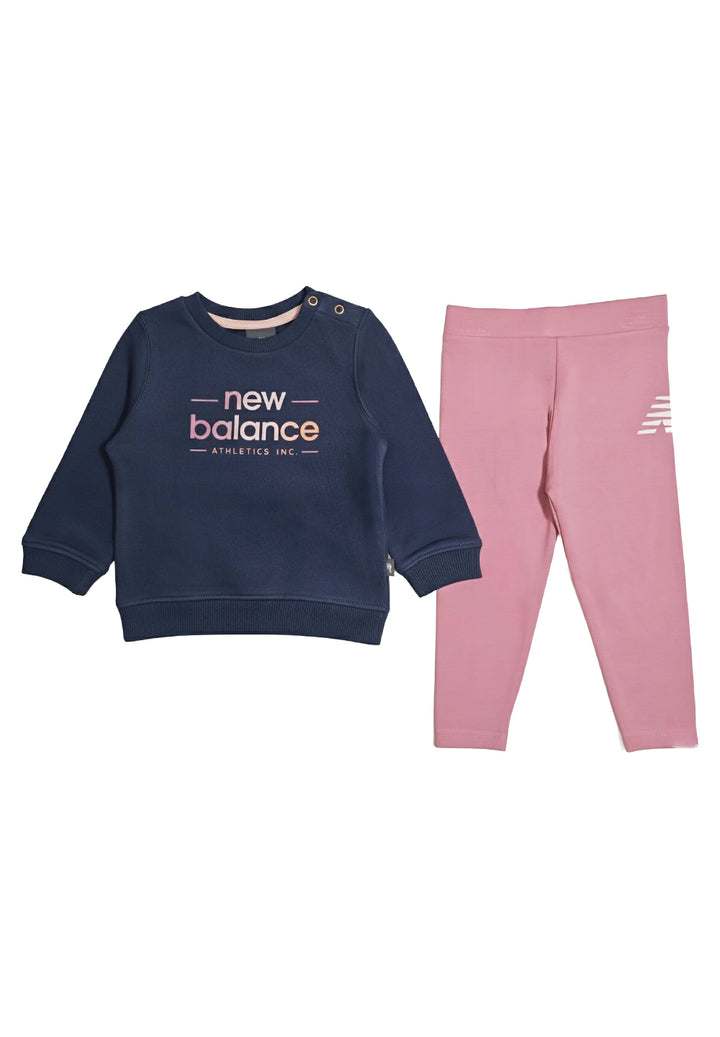 Completo felpa blu-rosa per neonata