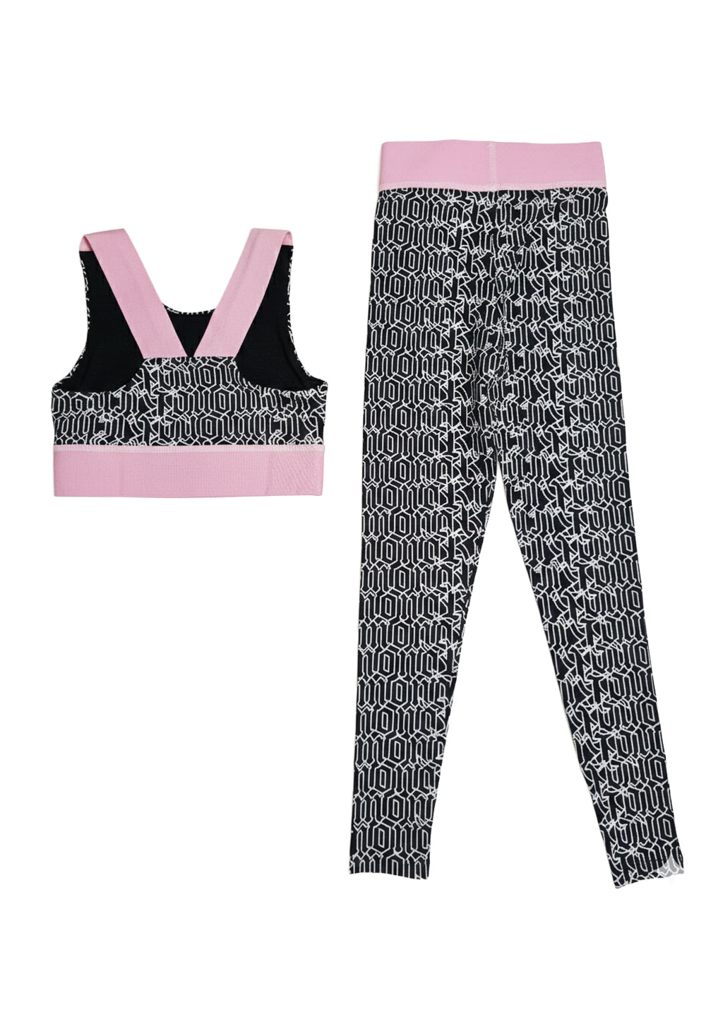 Completo nero-rosa per bambina