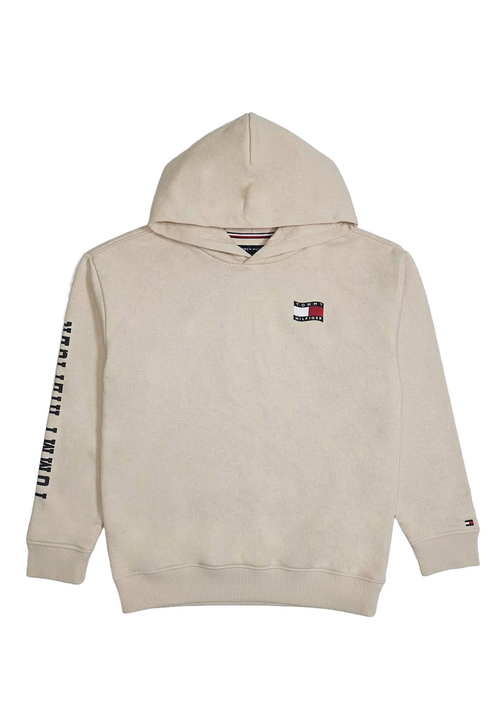 Felpa cappuccio beige per bambino
