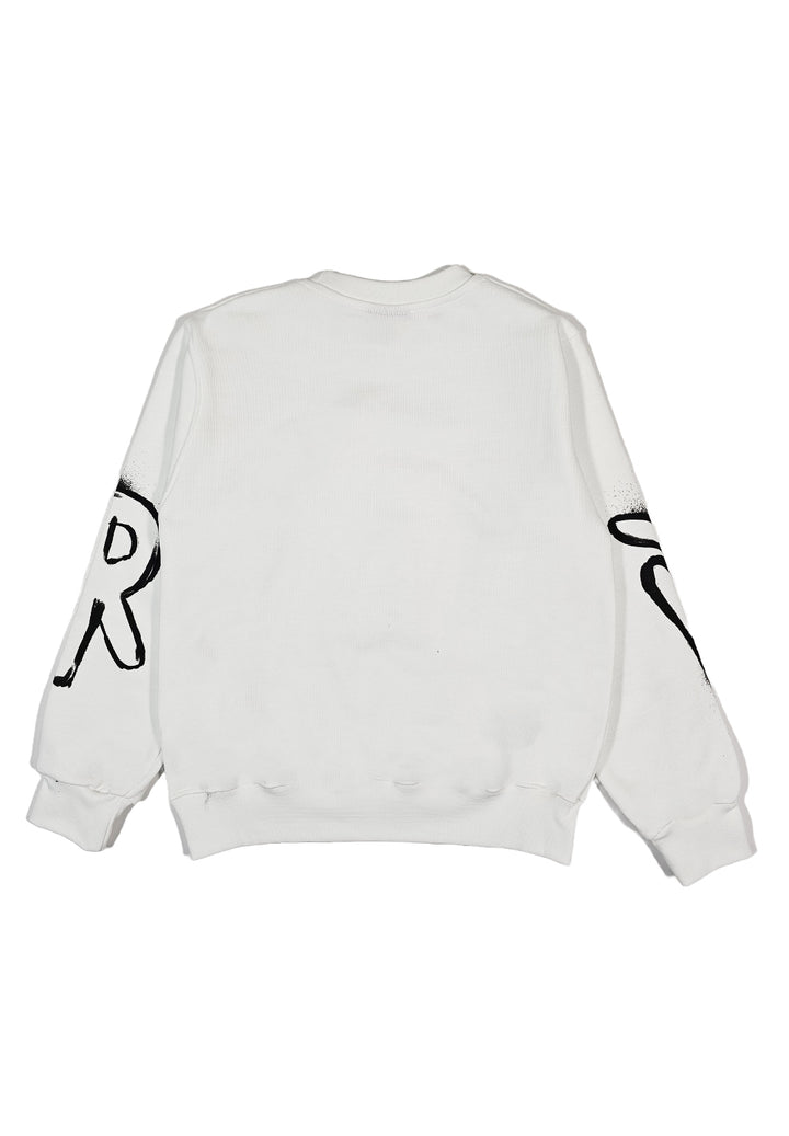 Sweat-shirt blanc à col rond pour enfant
