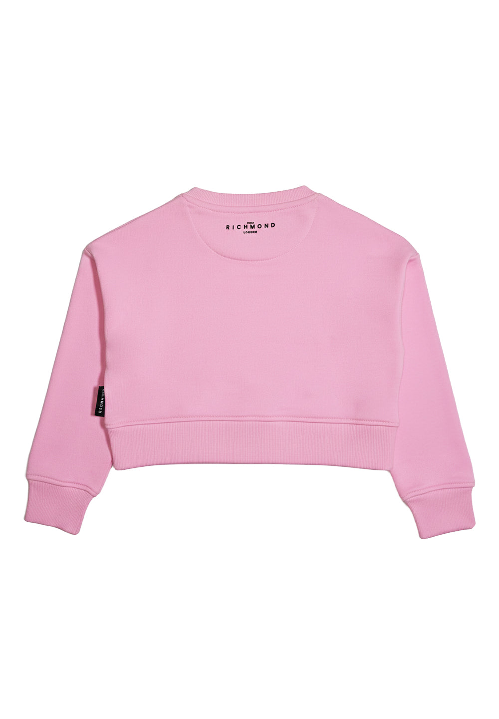 Felpa girocollo rosa per bambina