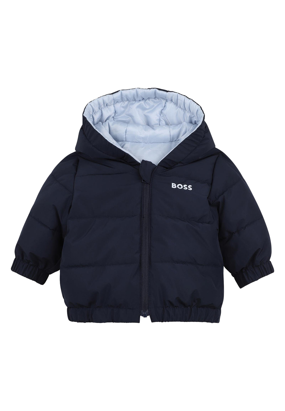 Giubbotto reversibile celeste-blu navy per neonato