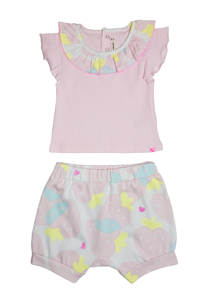 Rosa-weißes Outfit für Baby-Mädchen