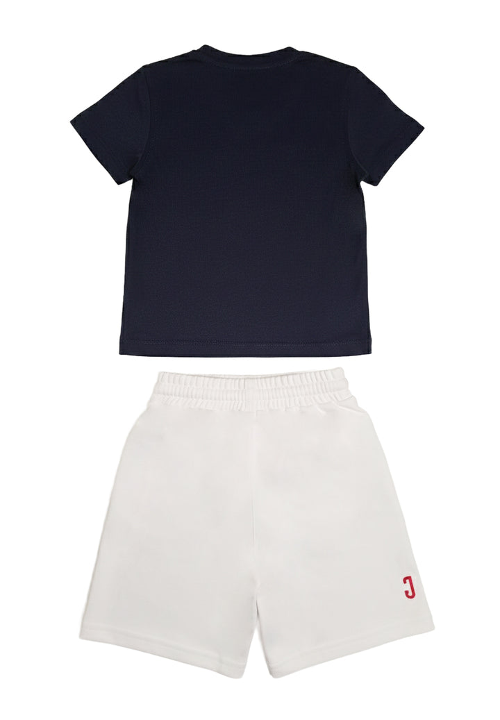 Completo blu-bianco per neonato