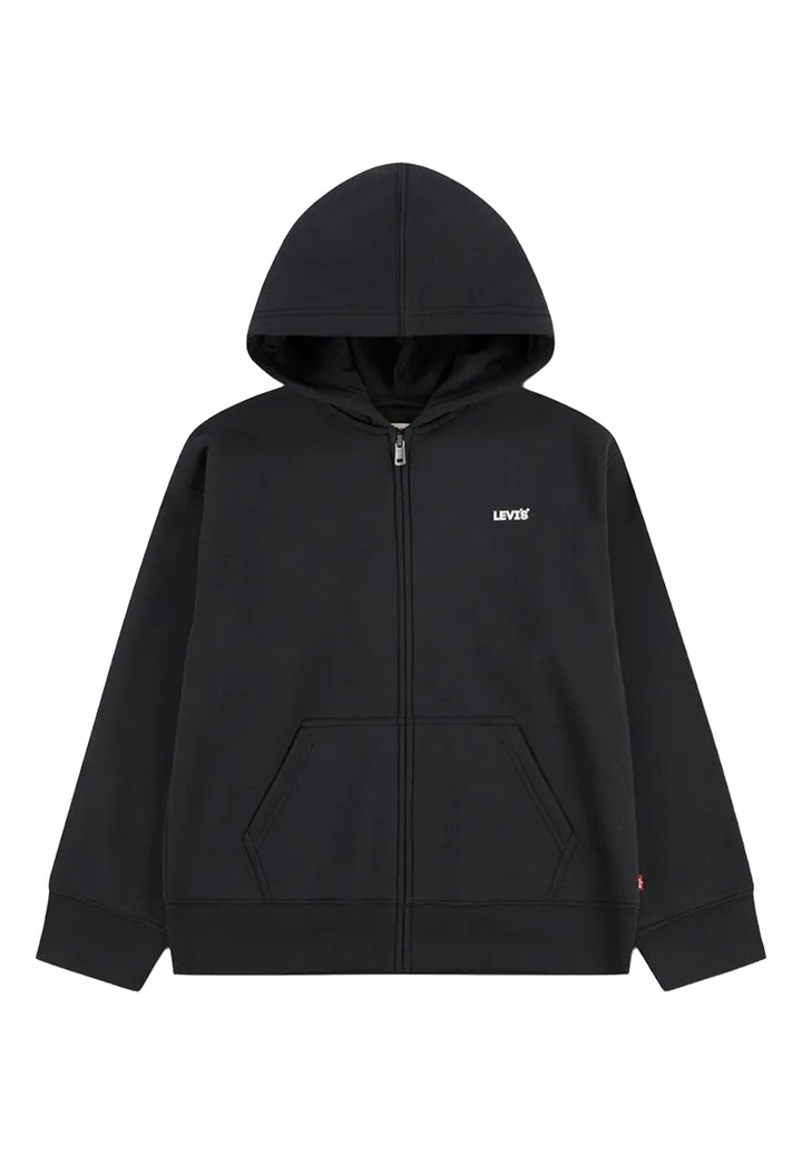 Felpa zip nera per bambino