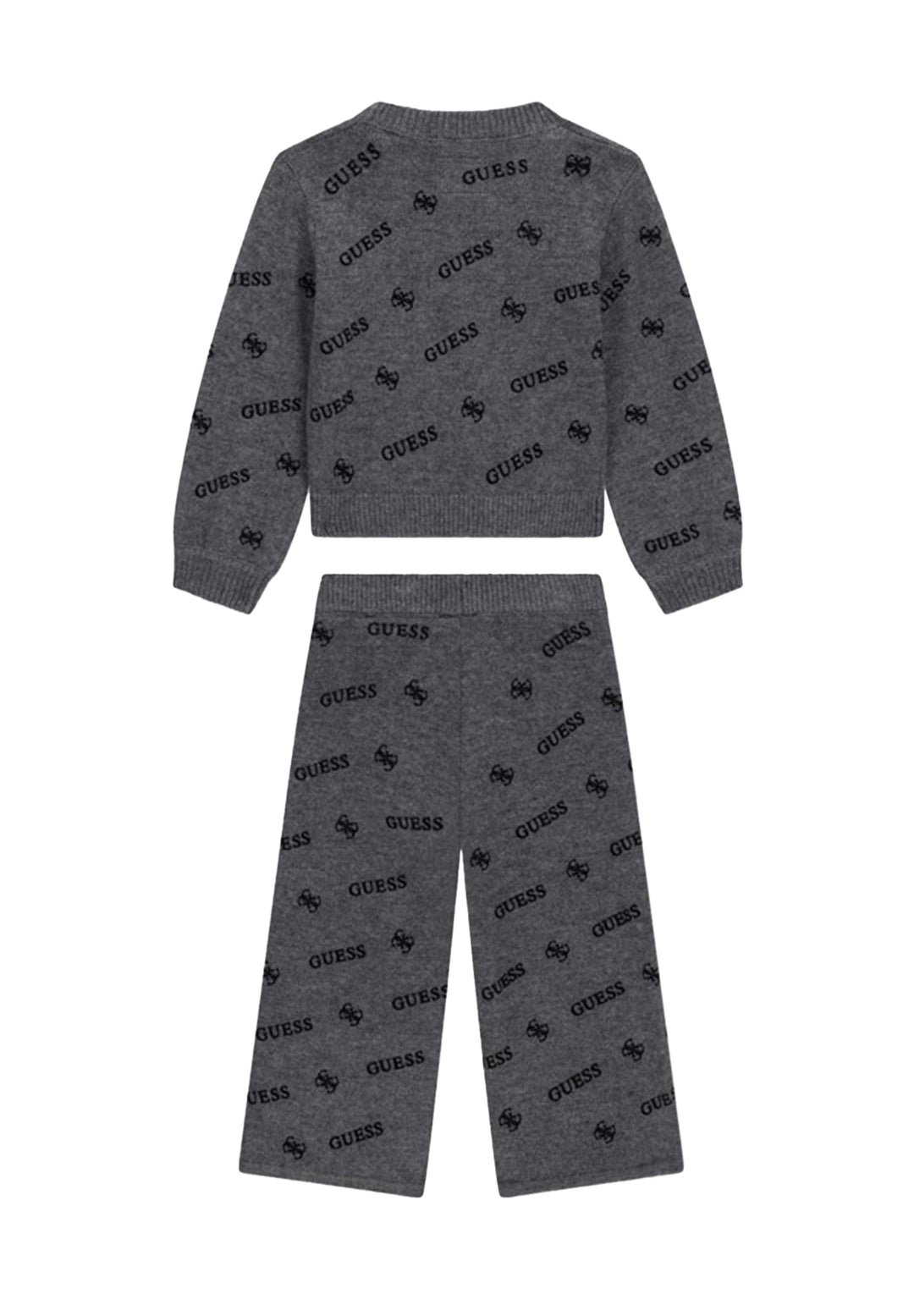 Completo in maglia grigio per bambina