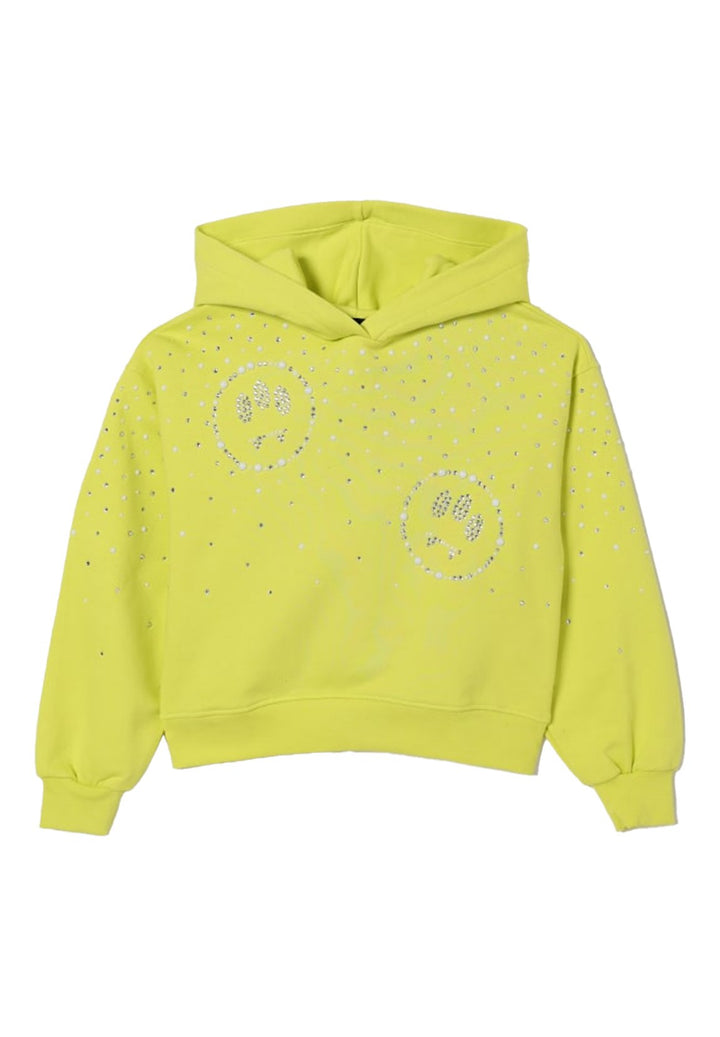 Felpa cappuccio lime per bambina