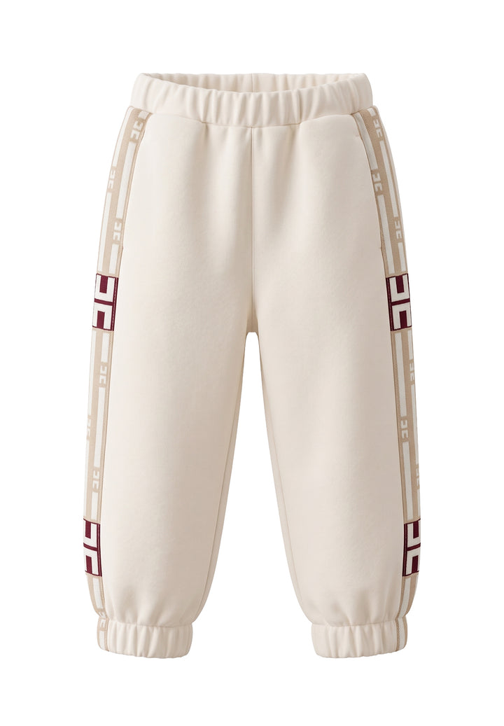 Pantalone felpa panna per neonata