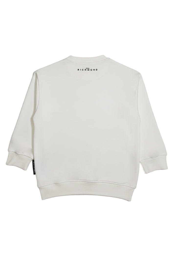 Weißes Sweatshirt mit Rundhalsausschnitt für Jungen