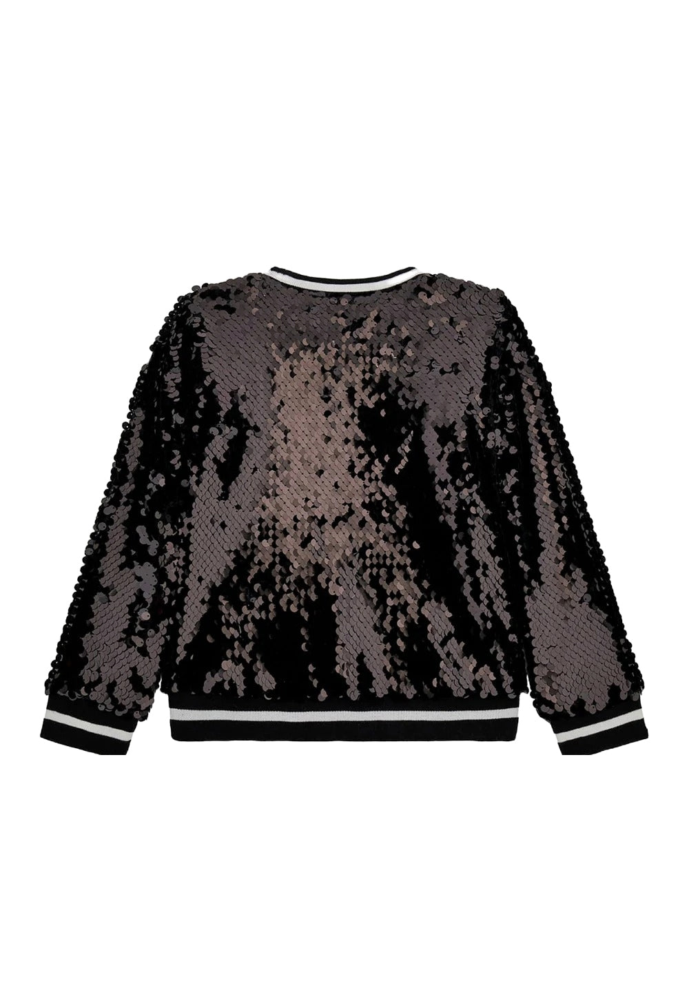 Schwarzes Pailletten-Sweatshirt für Mädchen