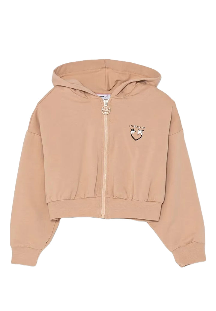 Felpa zip rosa per bambina