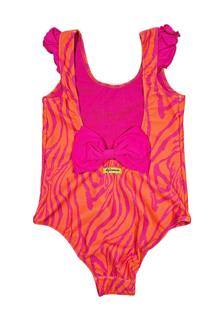 Costume intero arancione-viola per neonata