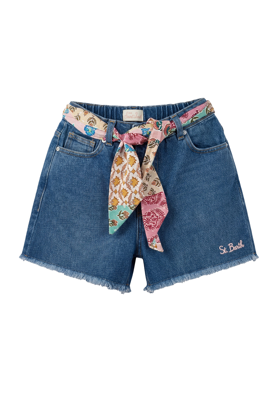 Short denim blu per bambina