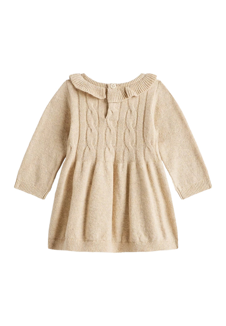 Vestito maglia beige per neonata
