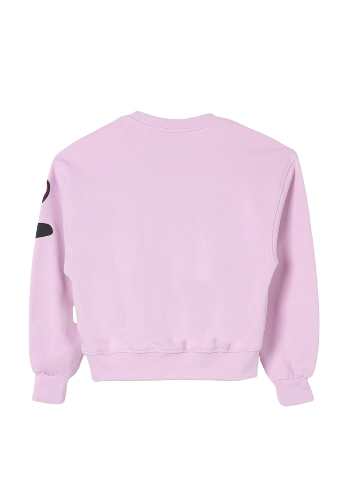 Felpa girocollo rosa per bambina