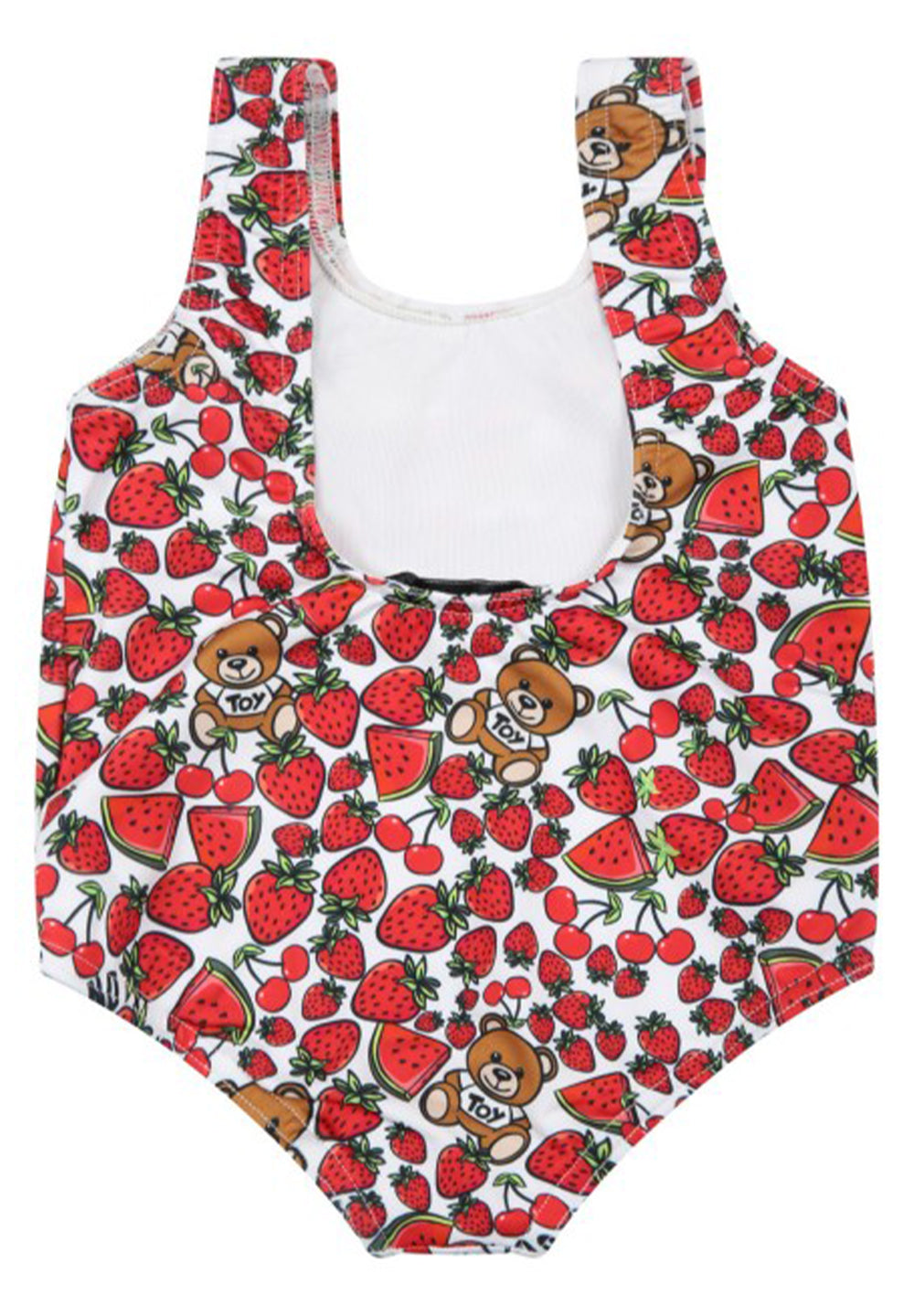 Costume bianco-rosso per neonata