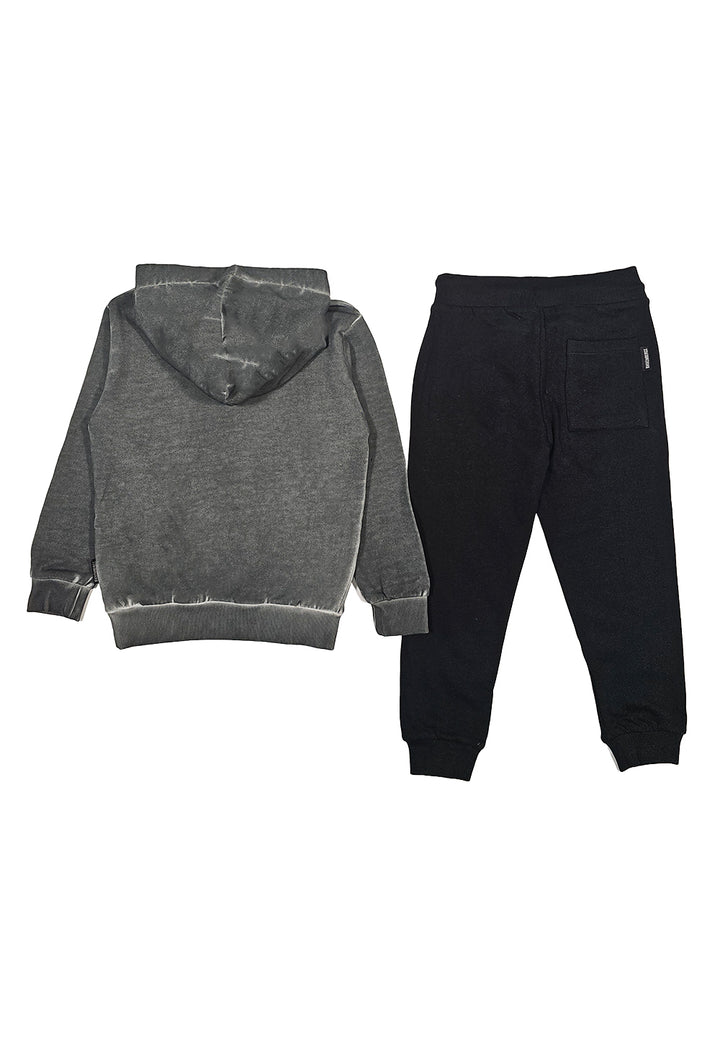 Grau-schwarzes Sweatshirt-Set für Jungen