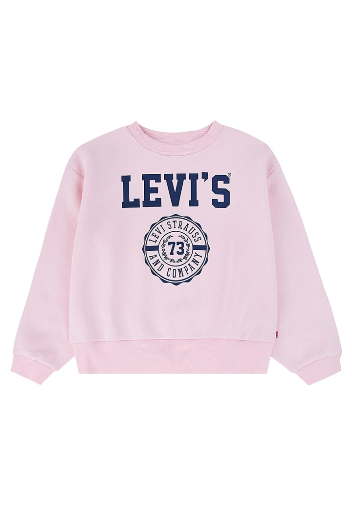 Felpa girocollo rosa per bambina