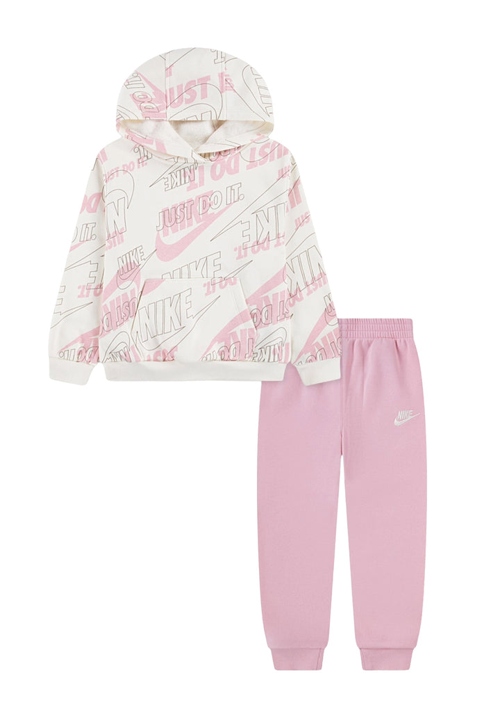 Completo felpa rosa per bambina