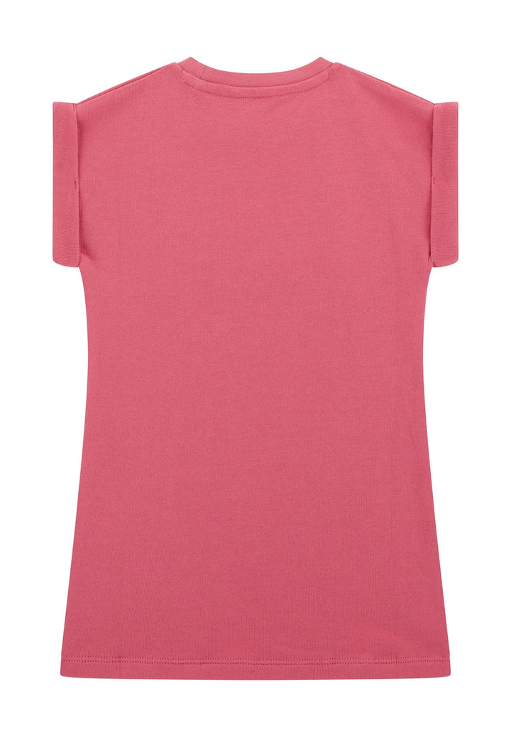 Vestito felpa corallo per bambina