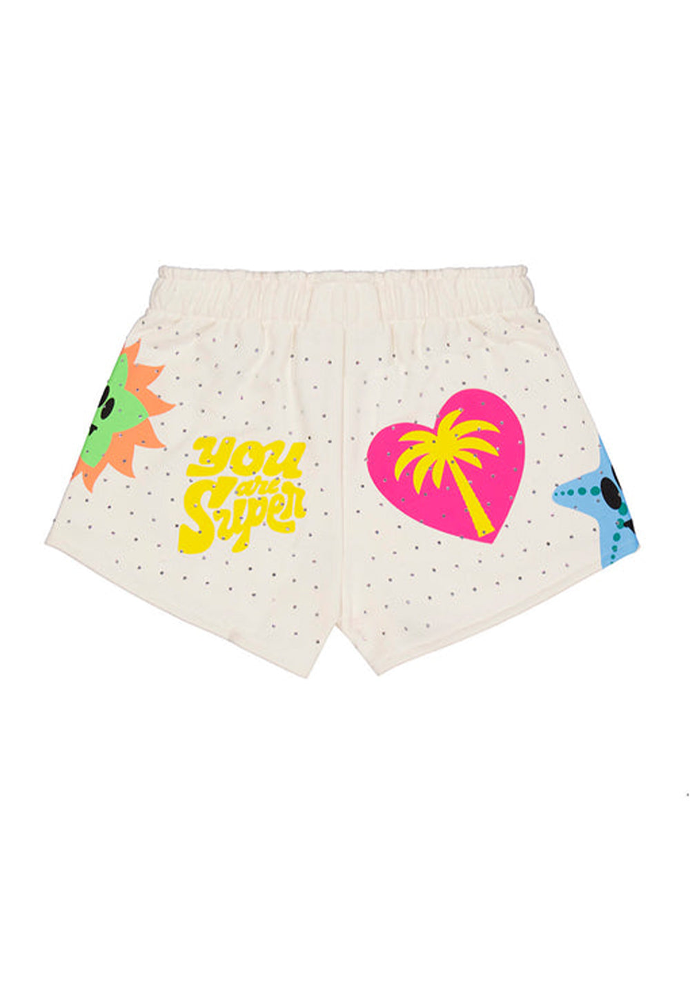 Short felpa crema per bambina