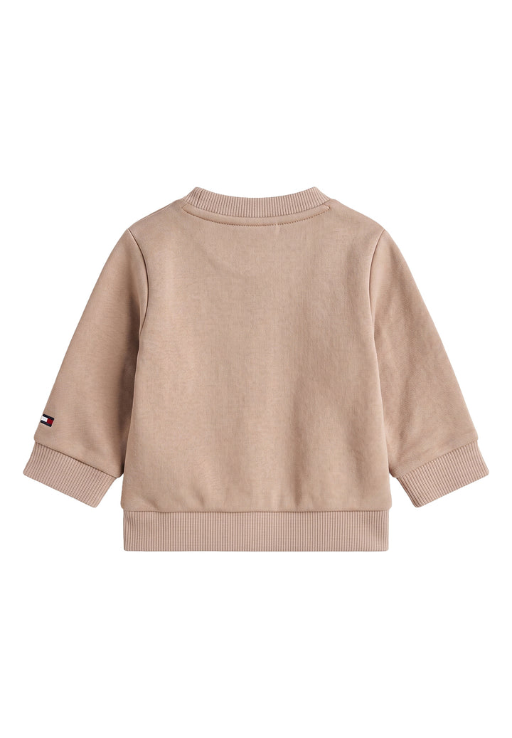 Felpa girocollo beige per neonato