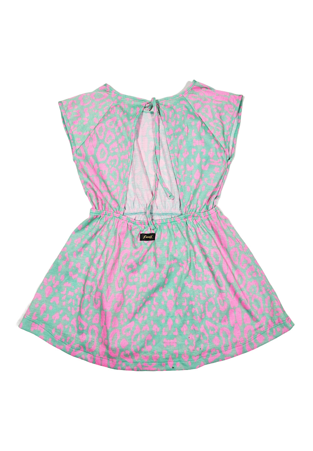 Vestito verde-fuxia per bambina