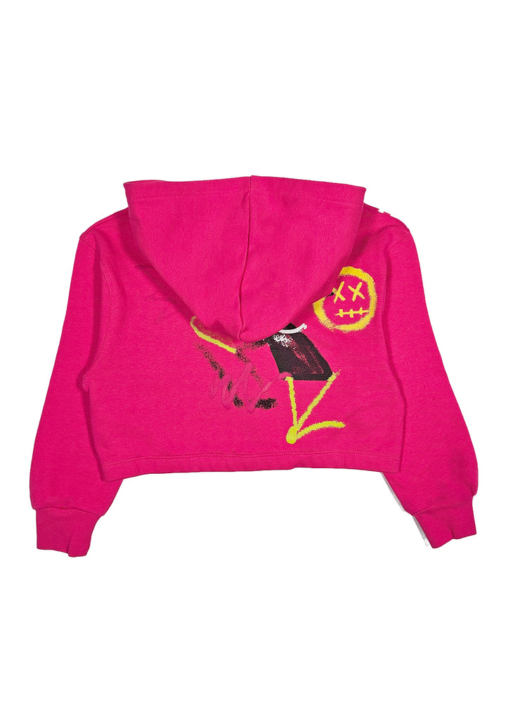 Felpa zip fuxia per bambina - Primamoda kids