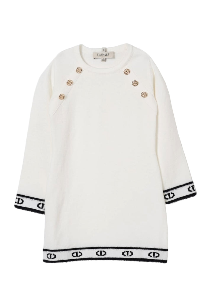 Vestito maglia bianco per bambina