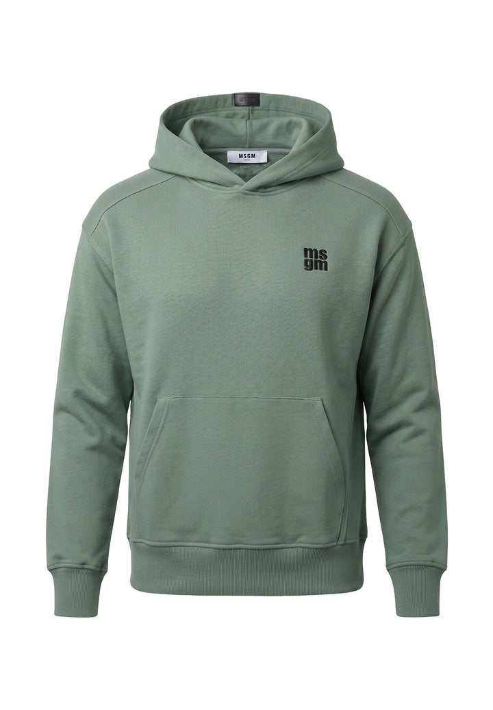 Felpa cappuccio verde per bambino