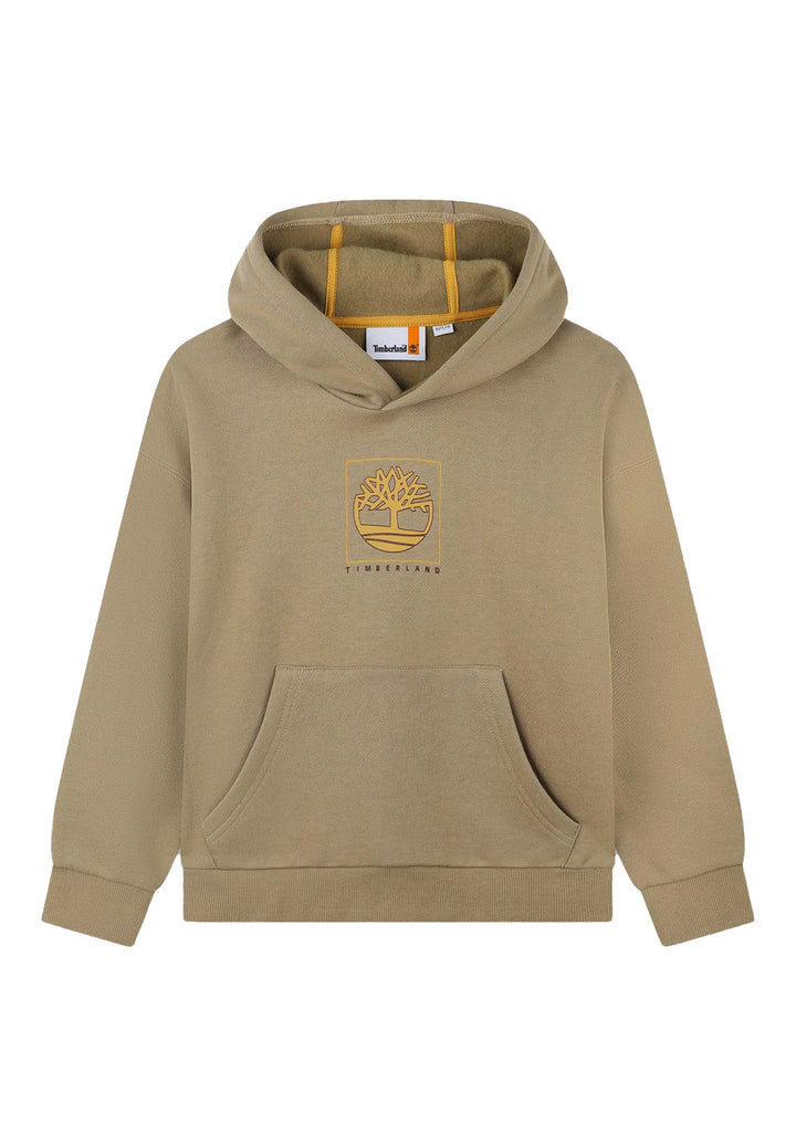 Beige hooded sweatshirt for boys