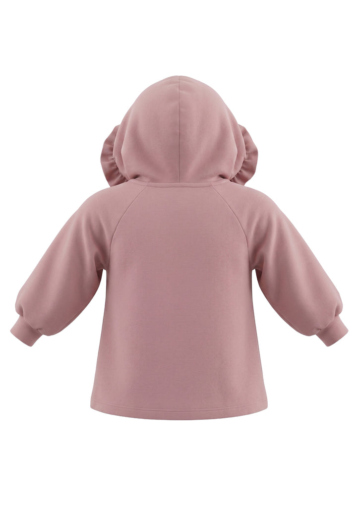 Felpa cappuccio rosa per bambina